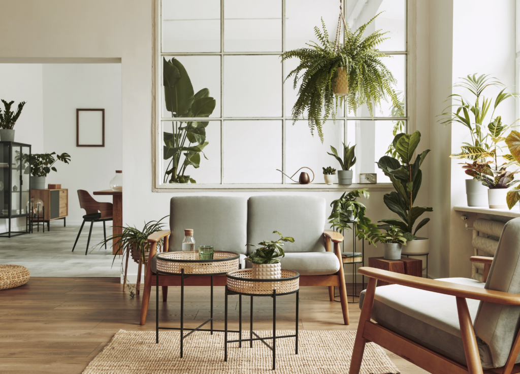 obývací pokoj v severském stylu