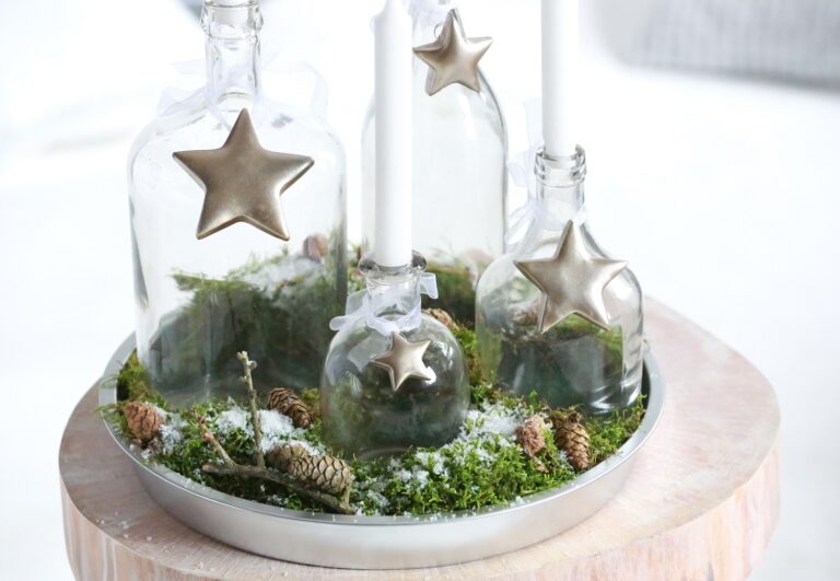 Adventní svícen ze starých lahví
