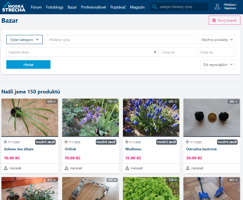 bazar na modré střeše