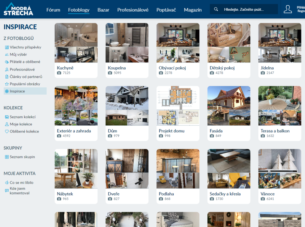 Inspirace - reálné fotografie interiérů, rodinných domů, projektů či zahrad