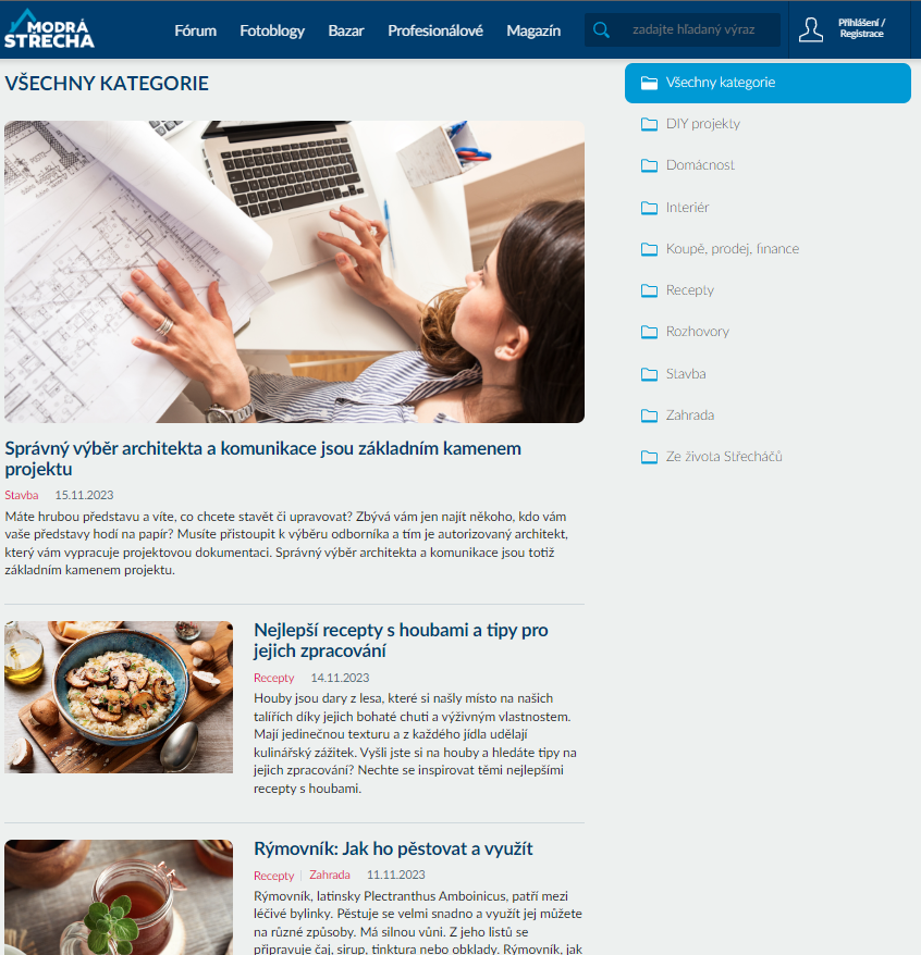 Magazín s články o stavbě, rekonstrukci, interiérovém designu, domácnosti a zahradě - Modrá střecha
