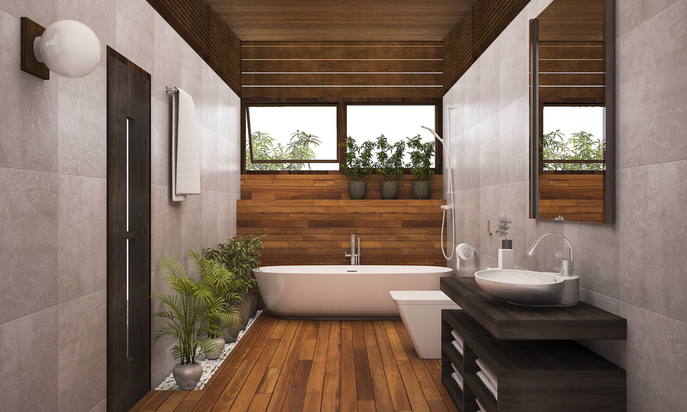 Dřevěný koupelnový nábytek