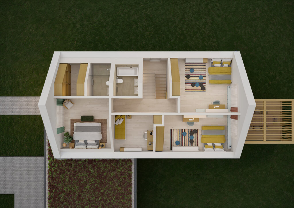 Půdorys domu HELUZ SPACE - 1. patro